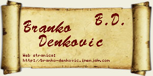 Branko Denković vizit kartica